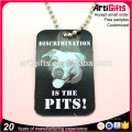 Etiqueta de perro de aluminio anodizada del metal modificado para requisitos particulares del recuerdo para los regalos